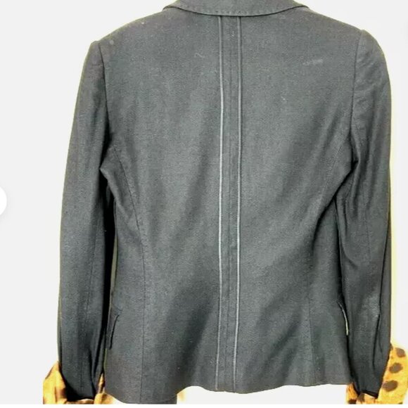 VTG Dolce & Gabbana Woman’s Blazer Jacket Black W/ Leopard Print Lining US SM - Picture 2 of 6